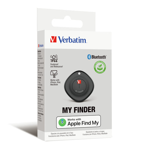 Verbatim MYF-01 Bluetooth Item Finder - Black - Waterproof, Dust Resistant