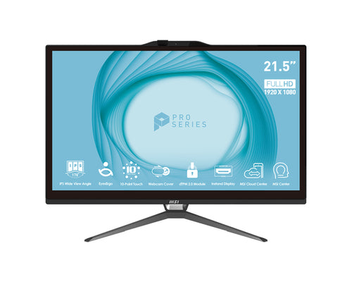 21.5 Inch Full HD MSI Pro AP222T 13M-068US All-in-One PC Intel Pentium Gold 4GB RAM 128GB SSD